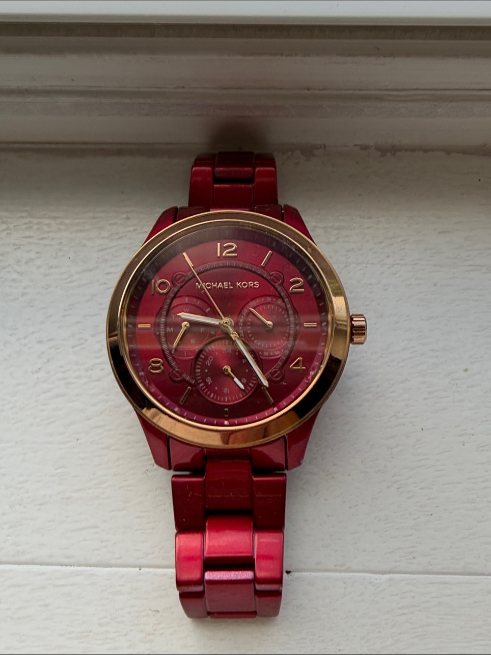 Michael Kors Red and Gold Women’s Multifunction Watch